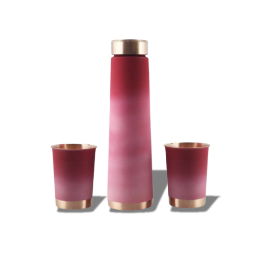 COPPER WATER BOTTLE AND GLASSES COPPER SIP KIT