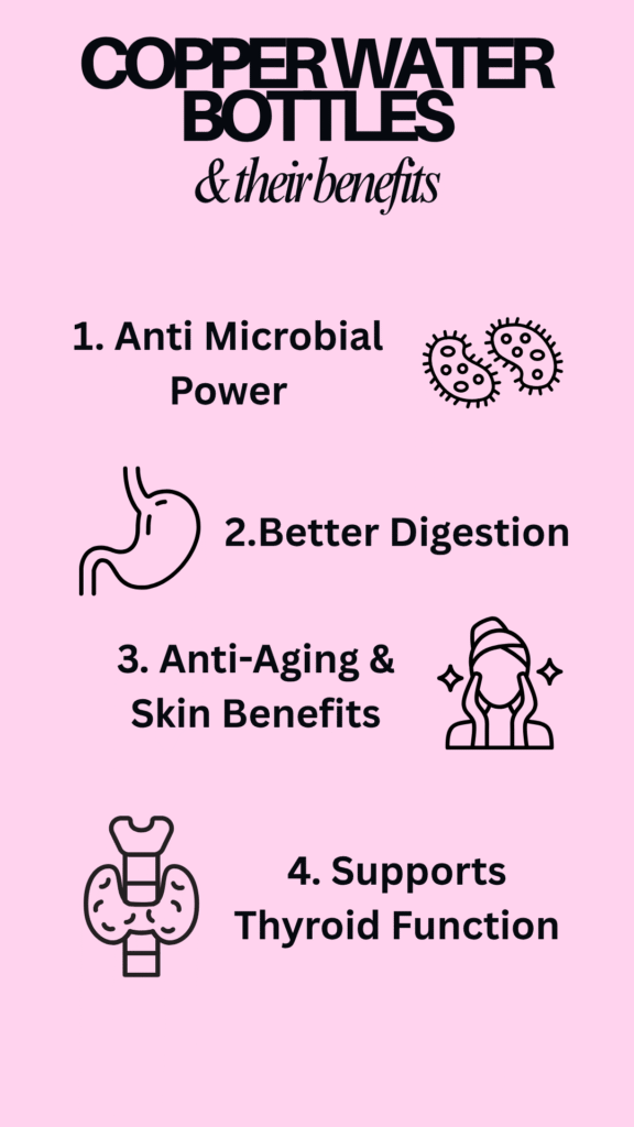 copper water bottles and their benefits infographic