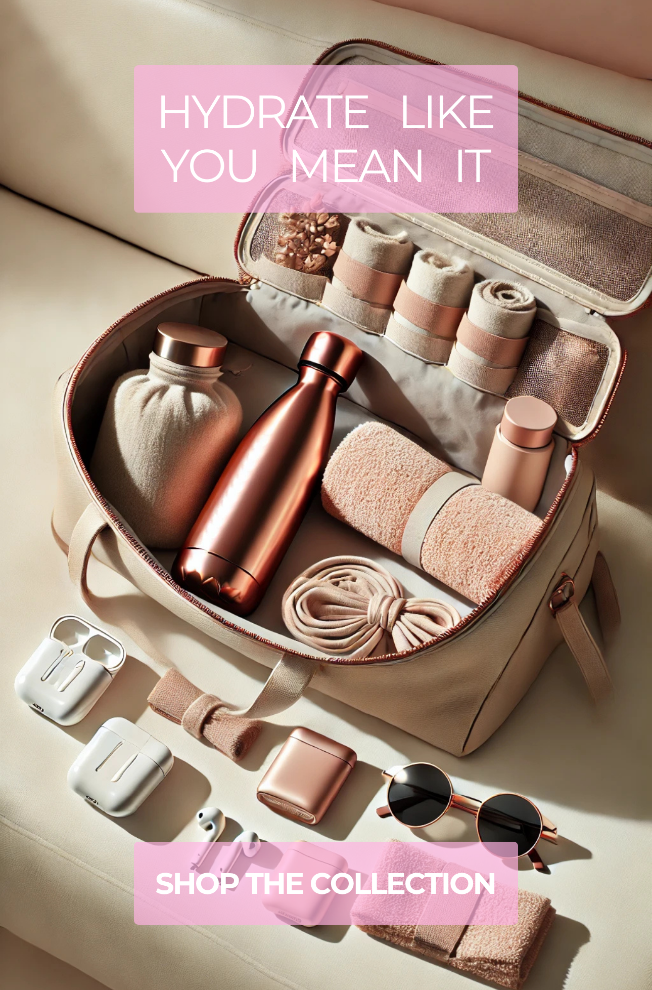 mobile version copper water bottle inside gym bag